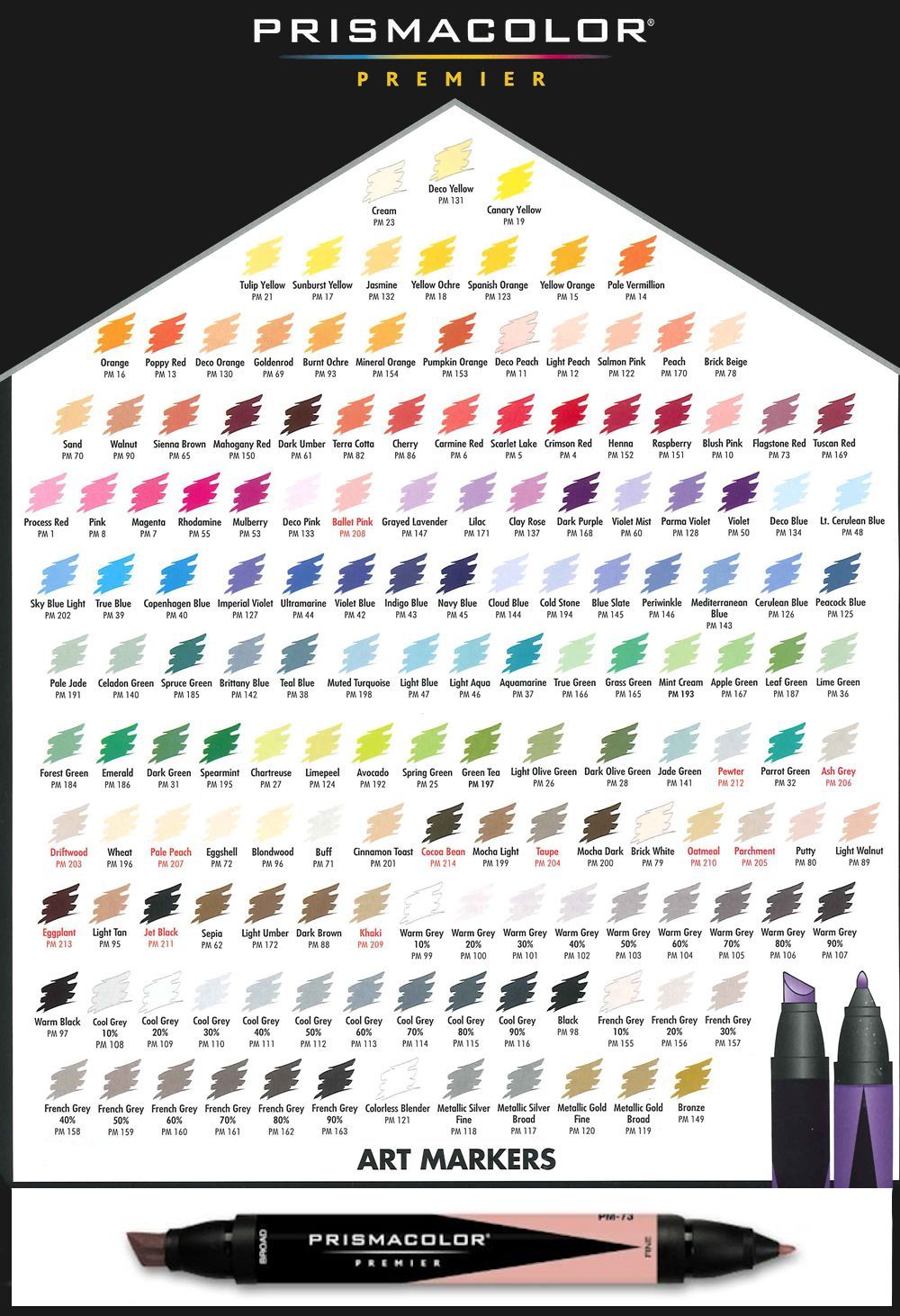 Sanford Prismacolor Individual Markers (1 - 140)