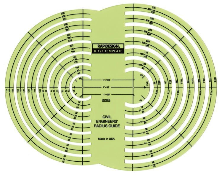 Rapidesign Civil Engineer Radius Guide Template